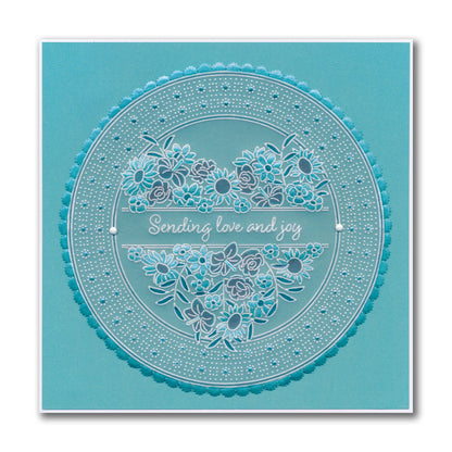 Jazz's Sending Love and Joy - Floral Panels A6 Square Groovi Plate