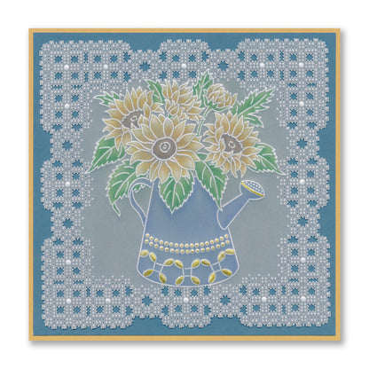 Linda's Sunflowers with Watering Can Midi Groovi Plate