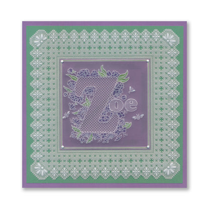 Linda's Floral Alphabet - Letter Z A6 Square Groovi Plate