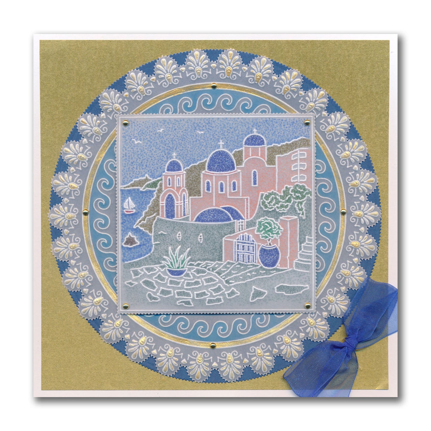 Linda's Santorini Layering Frame A4 Square Groovi Plate
