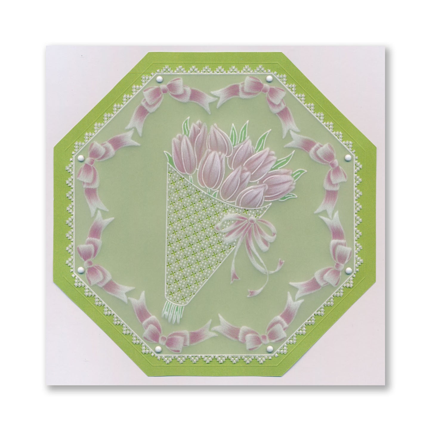 Linda's Floral Gifts A5 Square Groovi Plate Collection with A5 Green Two Tone Parchment