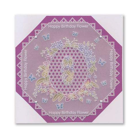 Linda's Floral Alphabet - Letter O A6 Square Groovi Plate