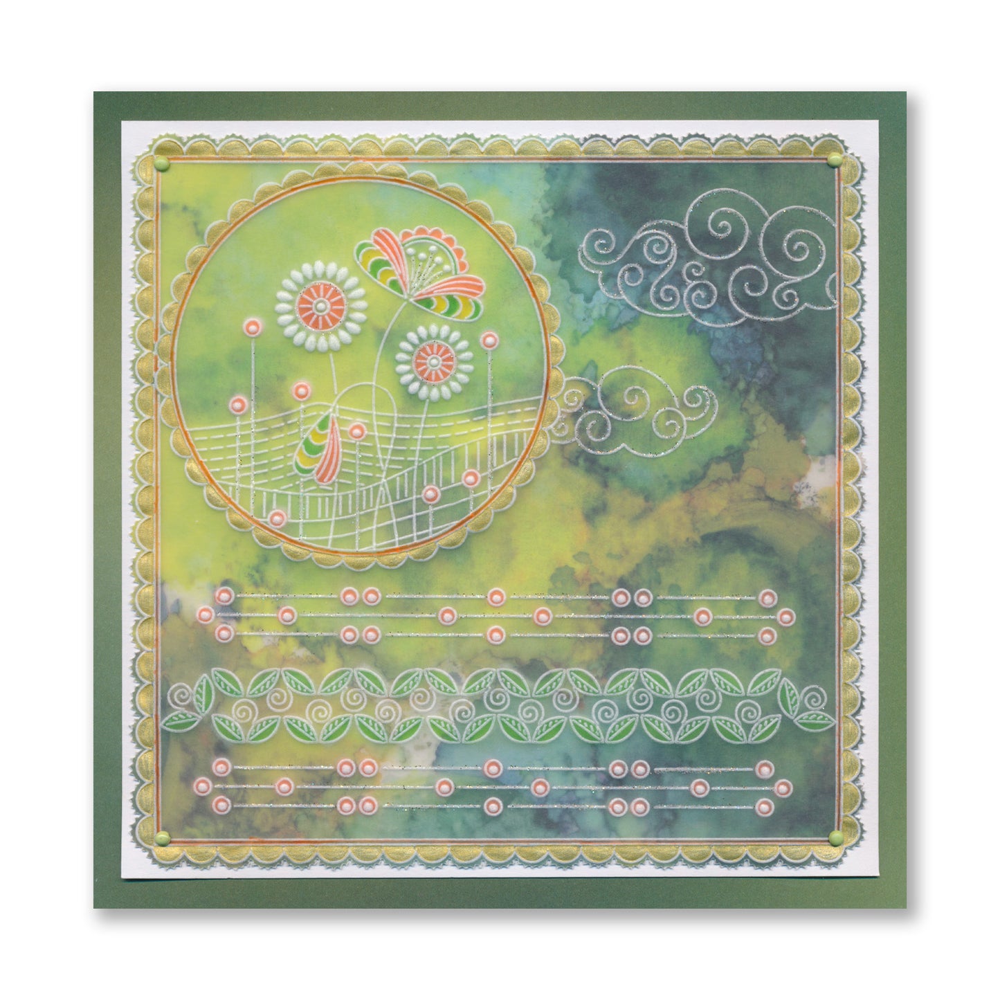 Doodle Landscapes - Field & Flowers and Flowers in a Breeze A5 Square Groovi Plate Duo