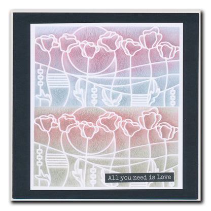 Art Nouveau Poppy Fields A5 Stencil