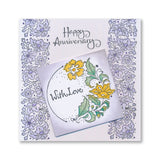 Barbara's Joy - Floral Panel - Two Way Overlay A5 Square Stamp Set