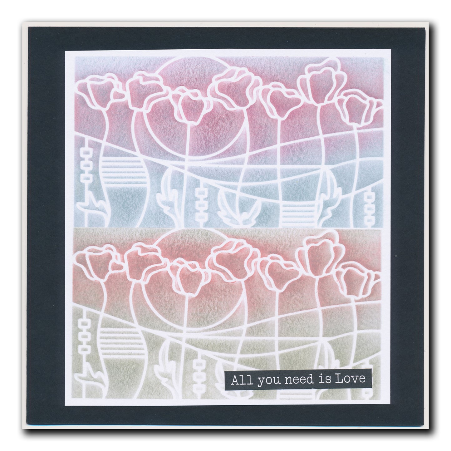 Art Nouveau Bed of Roses & Poppy Fields A5 Stencil Duo