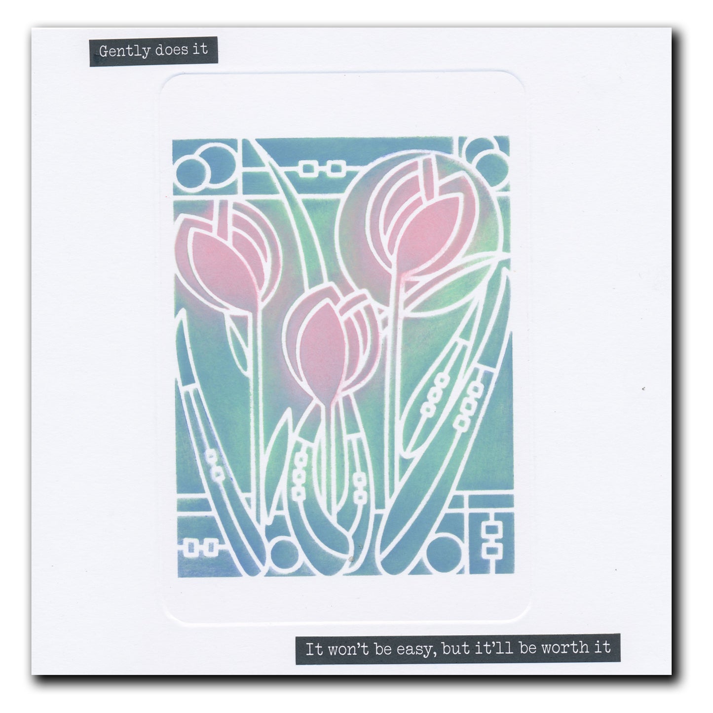 Art Nouveau Tulips A5 Stencil