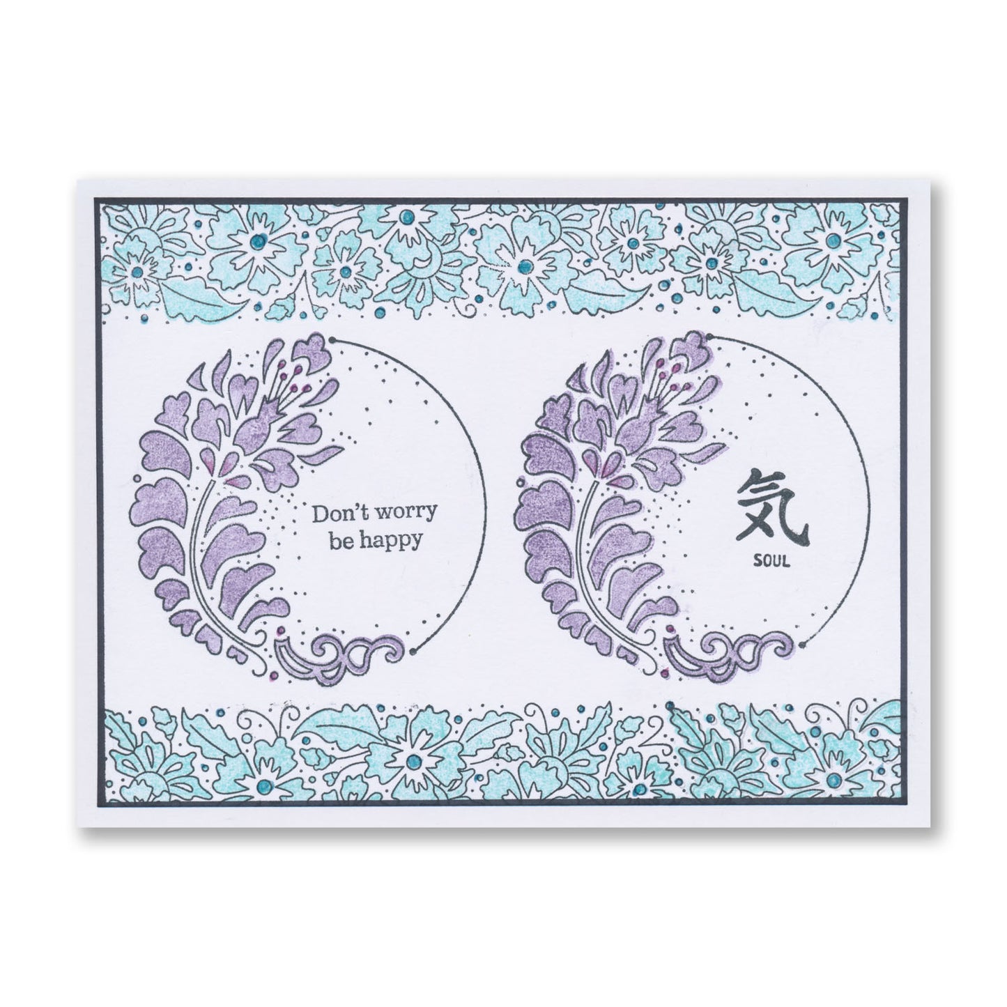 Barbara's Strength - Floral Crescent - Two Way Overlay A6 Stamp Set