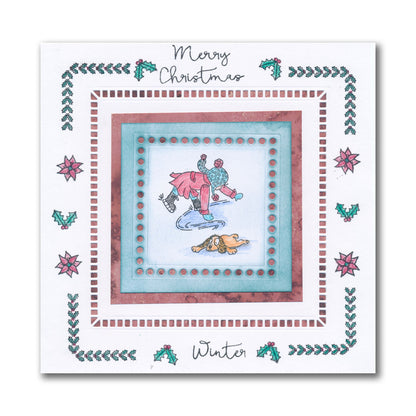 Linda's Bijou Children Through the Seasons - Winter A5 & A7 Stamp Duo