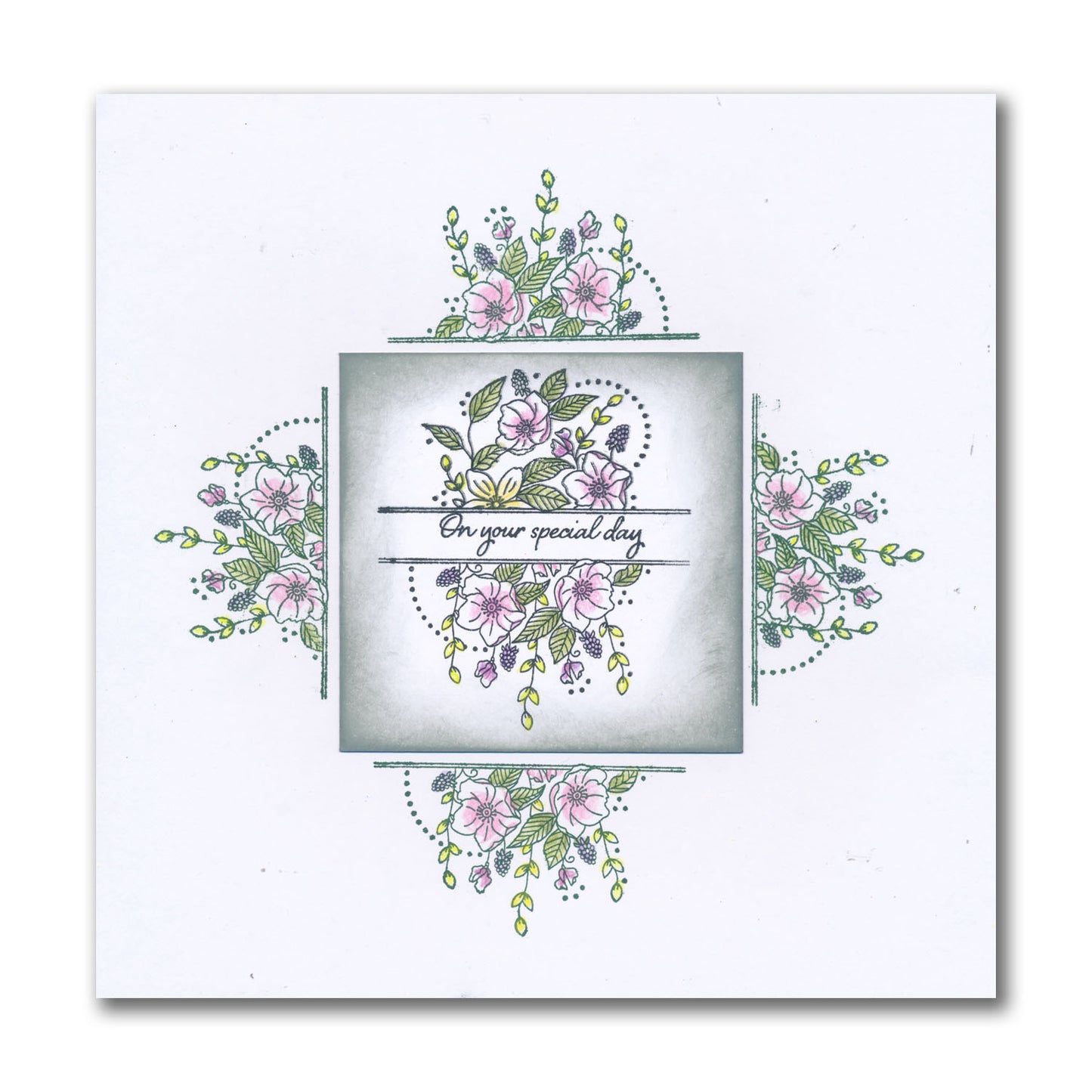 Jazz's Just for You - Floral Panels A5 Square Stamp Set