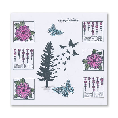 KISS by Clarity - Tina's Flowers Sampler & Thinking of You Flowers A4 & A7 Stamp Duo