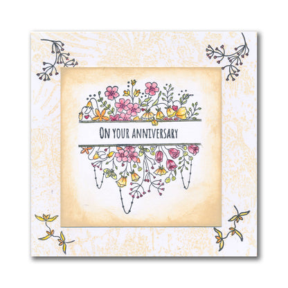 Jazz's From Me to You - Floral Panels A5 Square Stamp Set