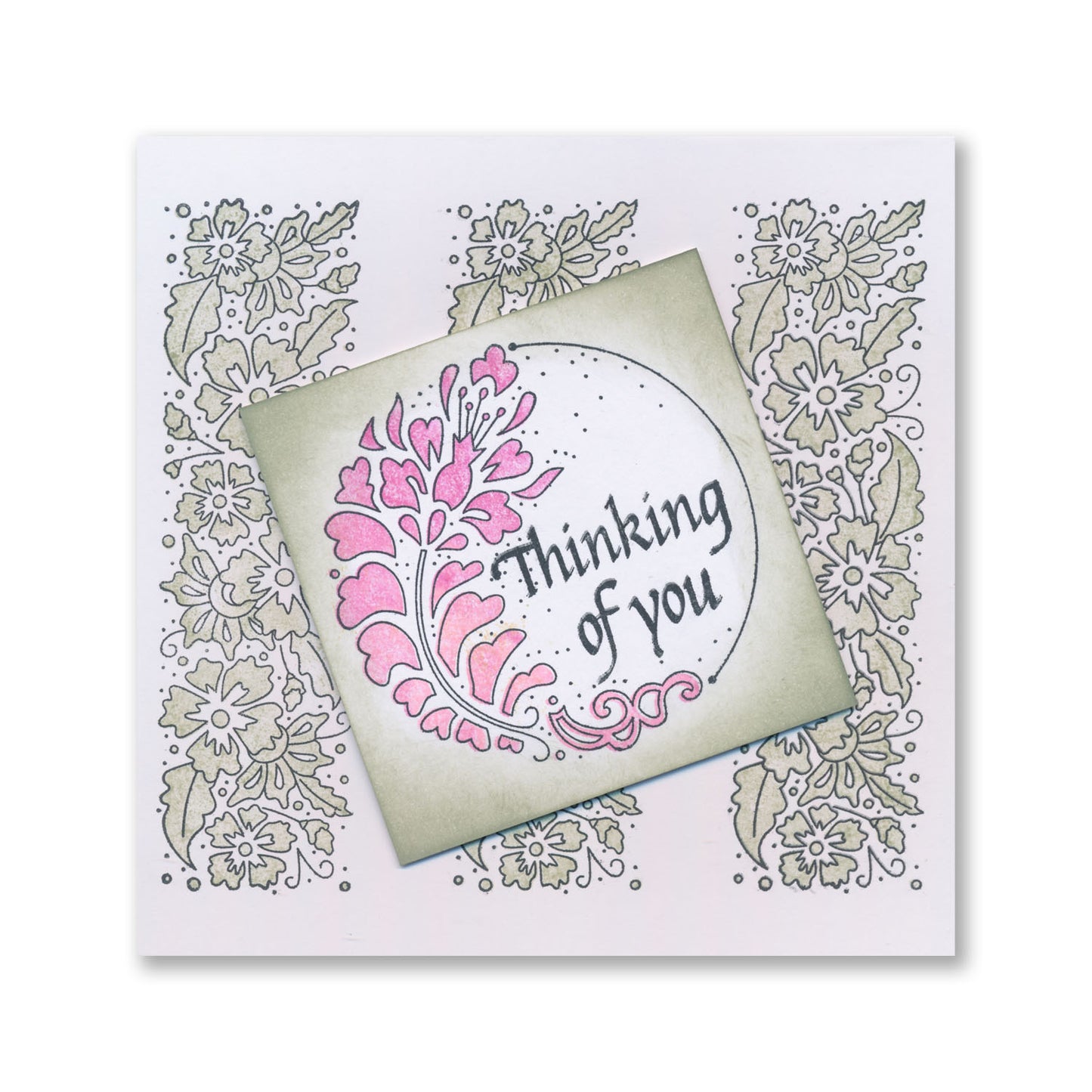 Barbara's Strength - Floral Crescent - Two Way Overlay A6 Stamp Set