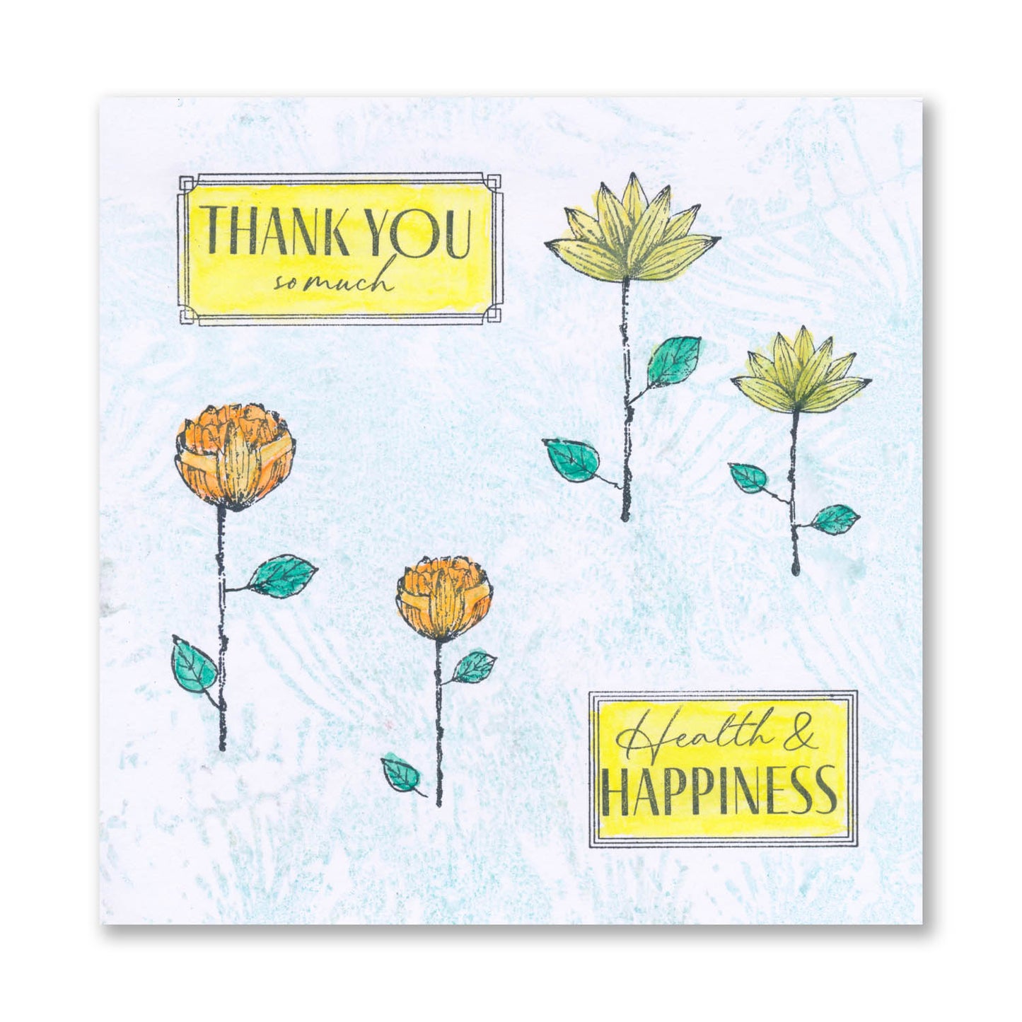 Dotted Blooms & Sentiment Stalks - Set 2 - Just For You A5 Stamp & Mask Set