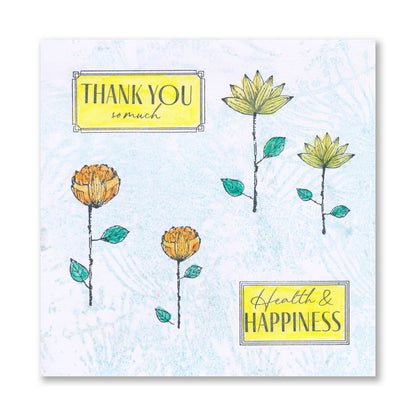 Dotted Blooms & Sentiment Stalks - Set 2 - Just For You A5 Stamp & Mask Set