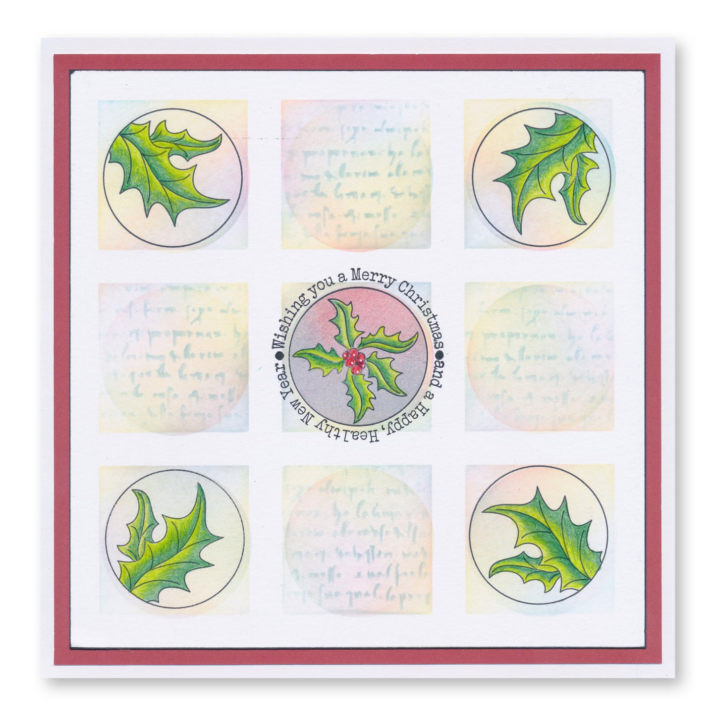Linda's Christmas Floral Rounds A5 Stamp & Mask Duo with Framework Circles 7" x 7" Stencil
