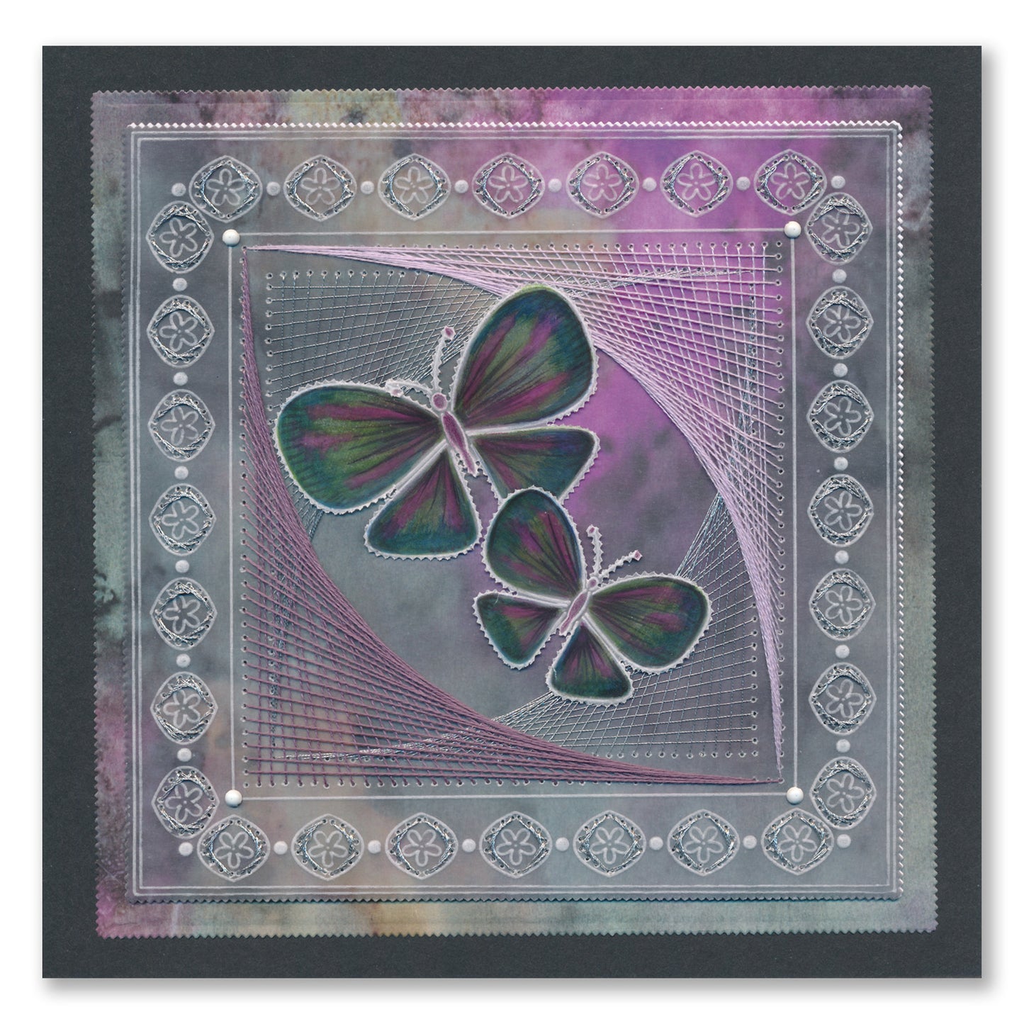 Tina's Embroidery Butterflies A5 Square Groovi Plate