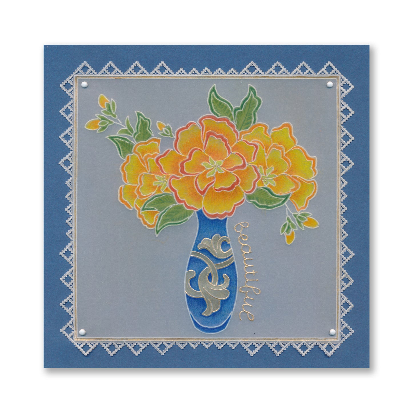 Linda's Richelieu Lace You Are Beautiful A5 Square Groovi Plate