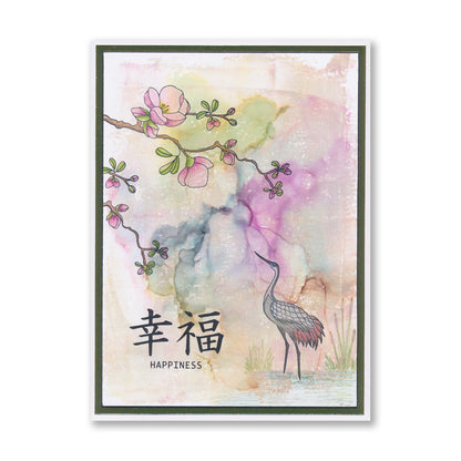 Japanese Cranes - Outlines A5 Stamp & Mask Set
