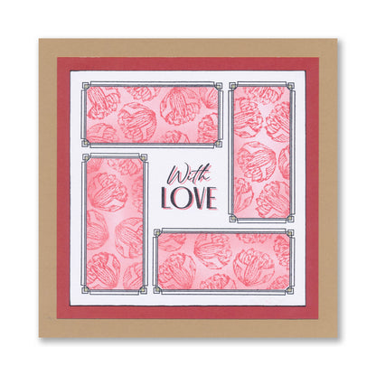 Dotted Blooms & Sentiment Stalks - Set 2 - Just For You A5 Stamp & Mask Set