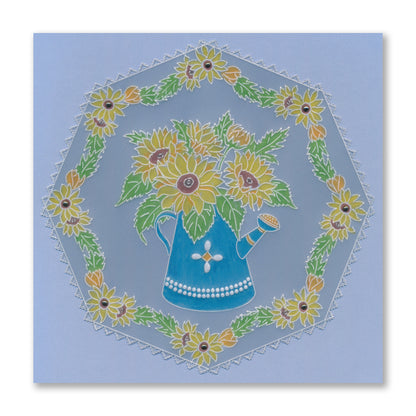 Linda's Sunflowers with Watering Can Midi Groovi Plate