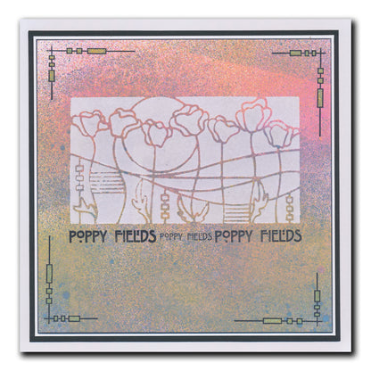 Art Nouveau Bed of Roses & Poppy Fields A5 Stencil Duo