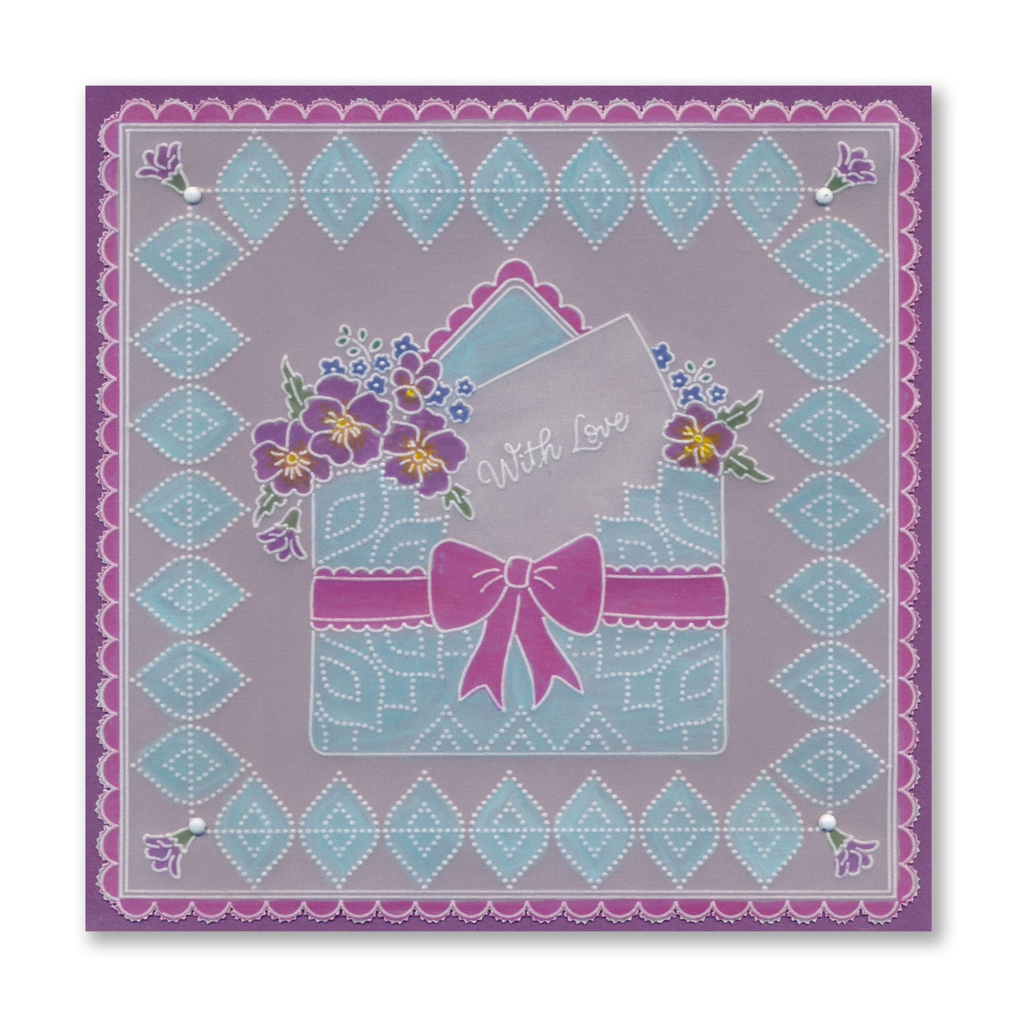 Linda's Pansies with Lace Envelope Midi Groovi Plate