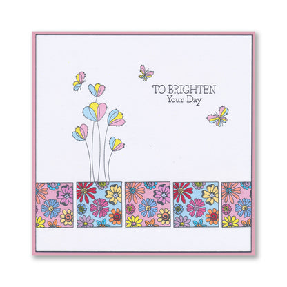 KISS by Clarity - Tina's Flowers Sampler & Thinking of You Flowers A4 & A7 Stamp Duo