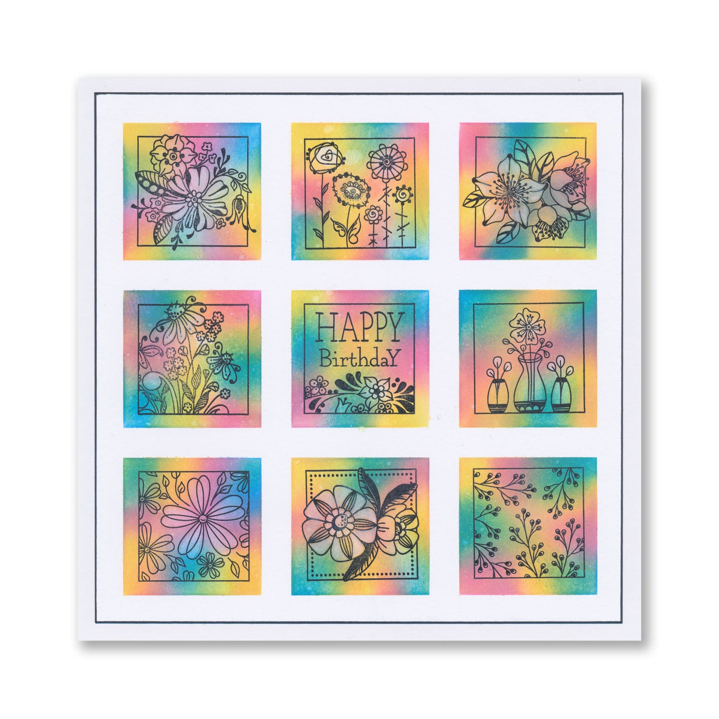 KISS by Clarity - Tina's Flowers Sampler A4 Stamp Set
