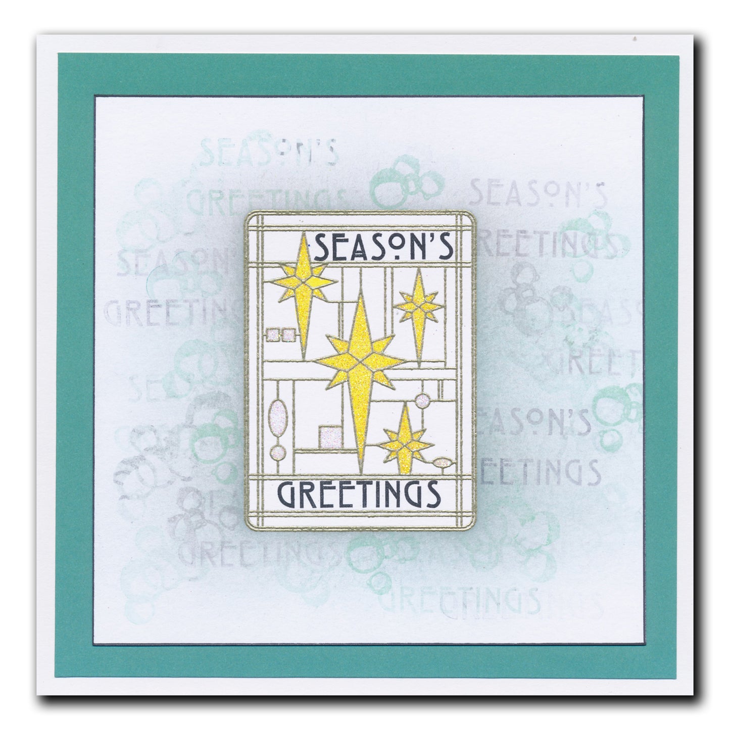 Art Nouveau Christmas Stars & Holly A5 Stamp Set