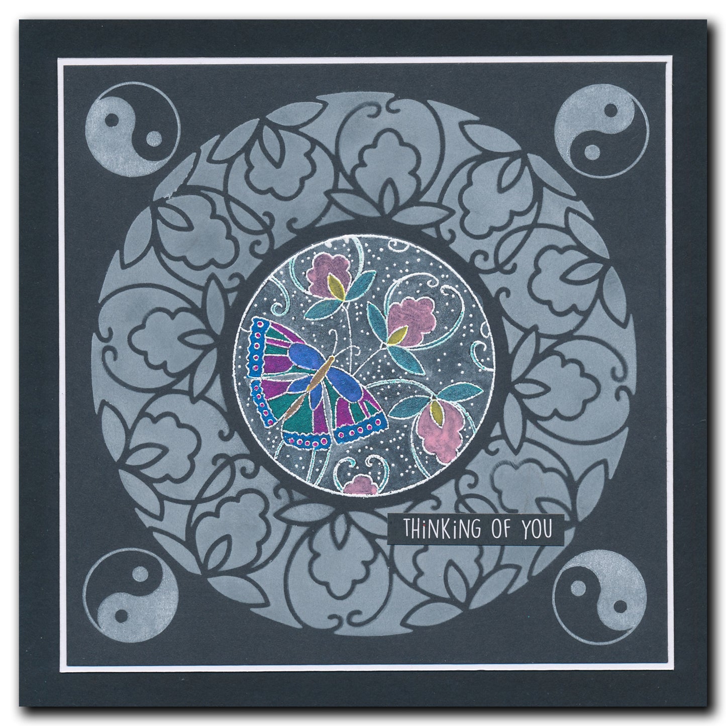 Barbara's SHAC Circular Decorative Frames - Beauty, Love & Peace 7" x 7" Stencil Collection