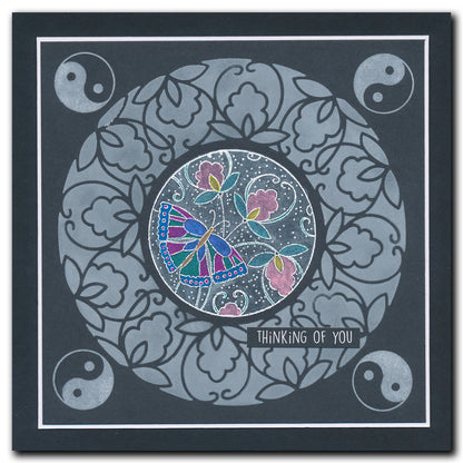 Barbara's SHAC Circular Decorative Frames - Beauty, Love & Peace 7" x 7" Stencil Collection