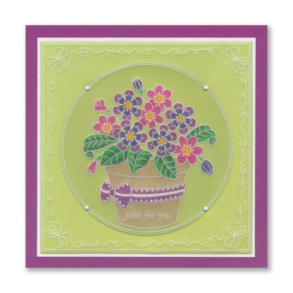 Linda's Floral Gifts A5 Square Groovi Plate Collection with A5 Green Two Tone Parchment