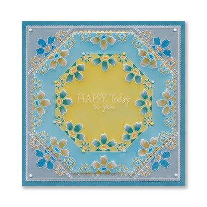 Tina's Happy Today Floral Sampler A4 Groovi Plate
