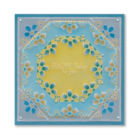 Tina's Happy Today Floral Sampler A4 Groovi Plate