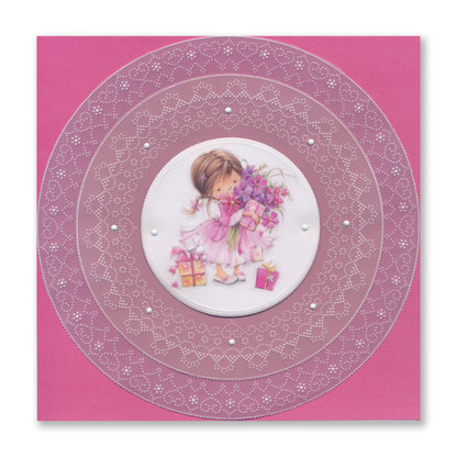 Linda's Dotty Cross-Stitch Snowdrops Layering Frame A4 Square Groovi Plate