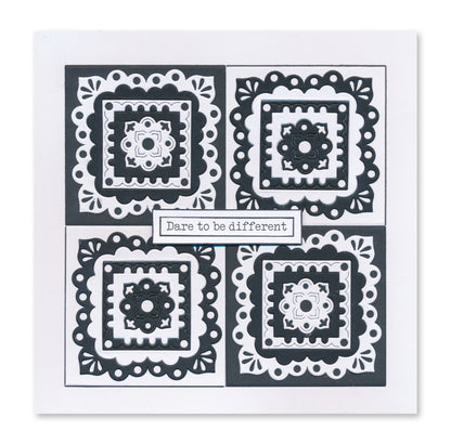 Mini Mandala Squares Clarity Fresh Cut Die Collection
