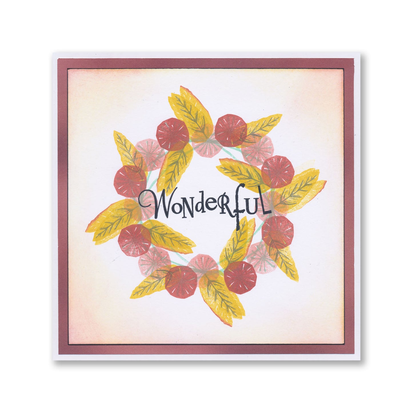 Linocut Floral- Teasels A5 Stamp Set