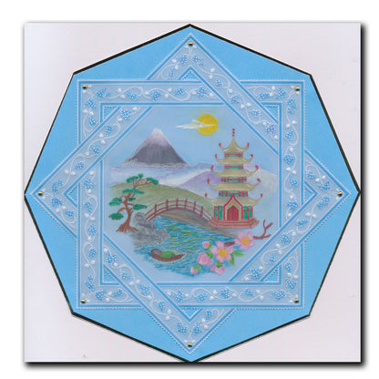 Linda's Japanese Pagoda Layering Frame A4 Square Groovi Plate
