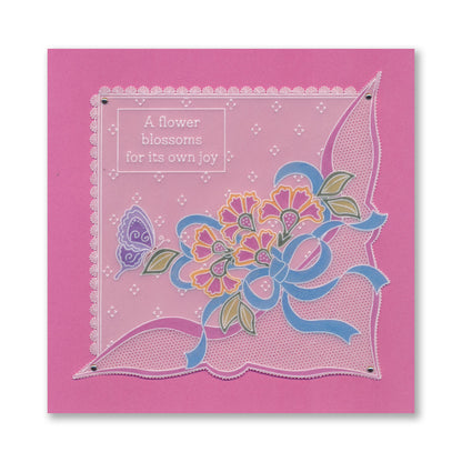 Linda's Richelieu Lace Hearts A5 Square Groovi Plate