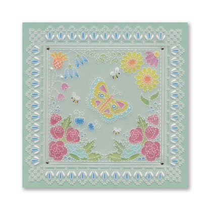 Linda's Floral Square Applique Midi Groovi Plate