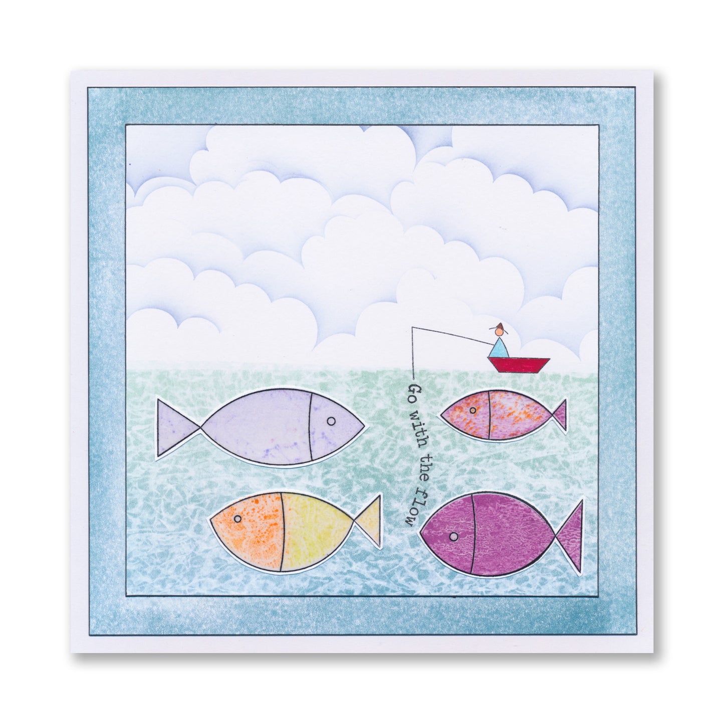 Colourful fish card created with Barbara's SHAC Fish stamps