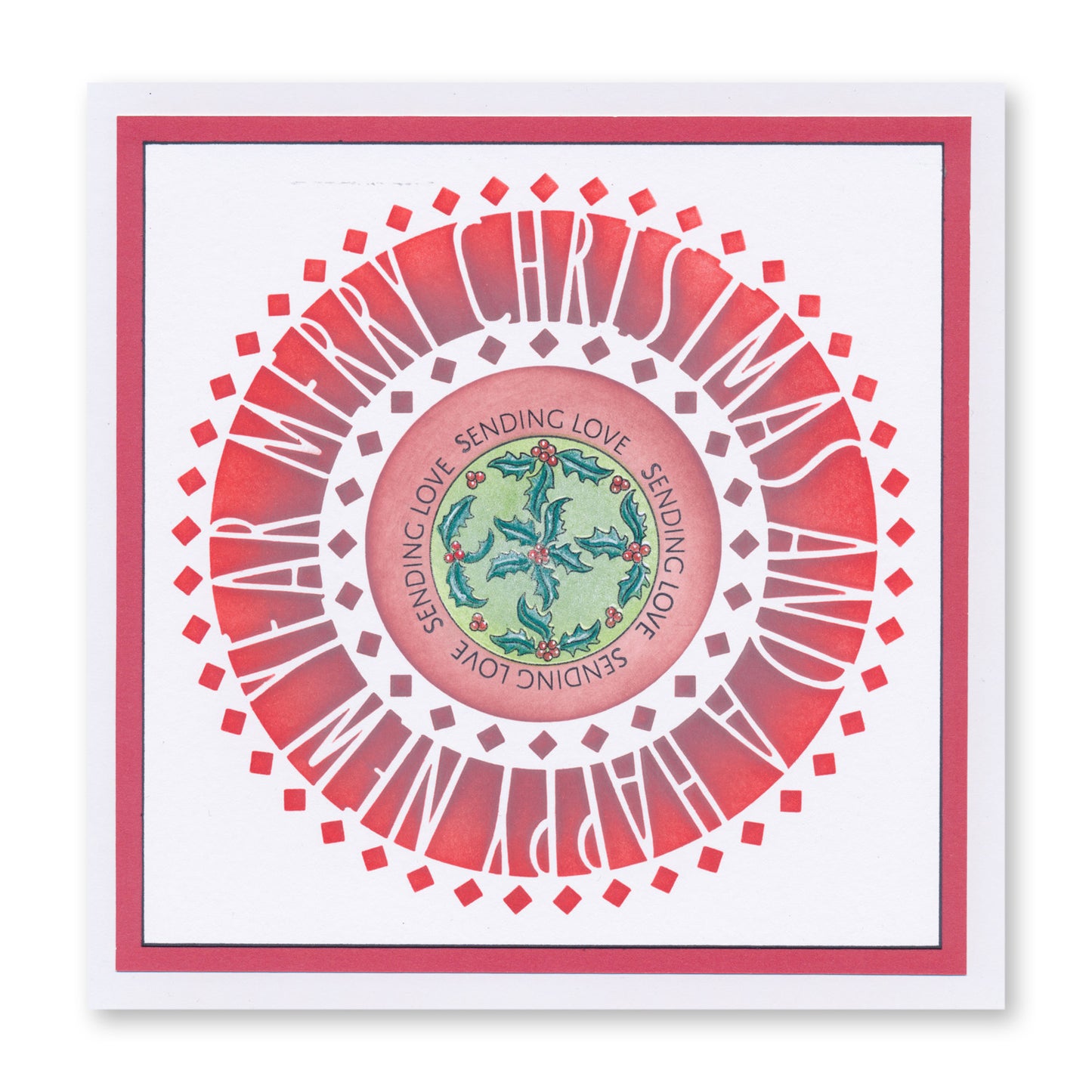 Linda's Christmas Floral Rounds A5 Stamp & Mask Duo with Framework Circles 7" x 7" Stencil