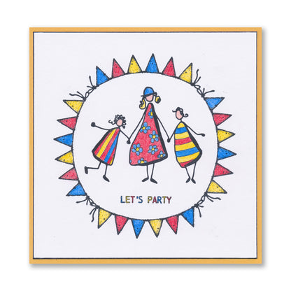 Time to Party Waymarker A5 Square Stamp & Mask Set