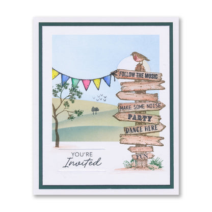 Time to Party Waymarker A5 Square Stamp & Mask Set