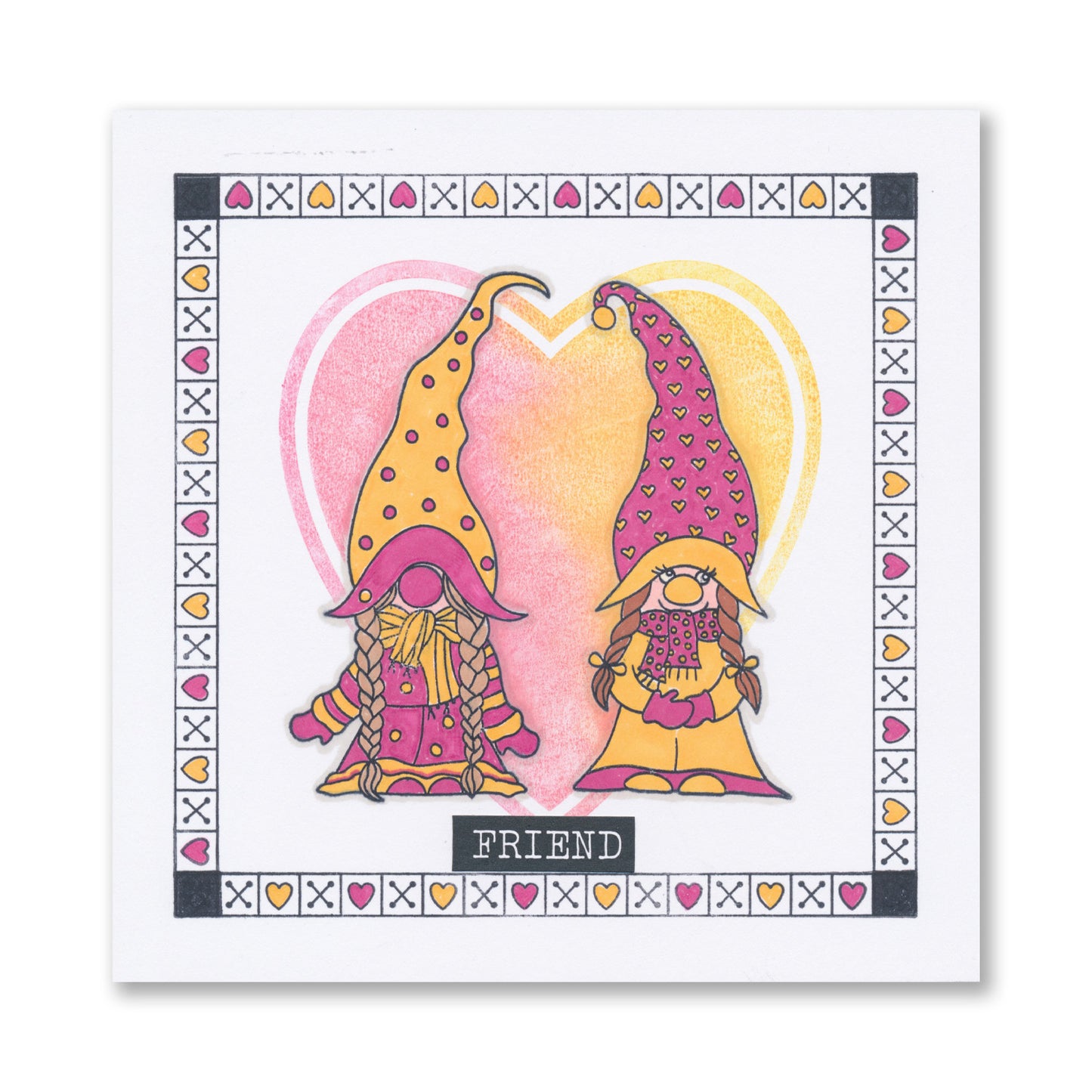 Barbara's Güd Gnomes A5 & A6 Square Stamp & Mask Duo