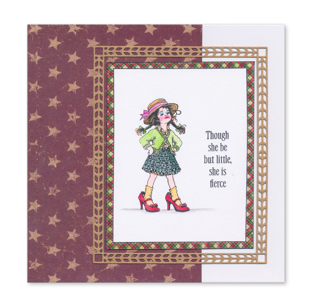Barbara's Vintage Children Stamps & Tartan Frames Collection with FREE GIFT Blending Pen Worth £6.25