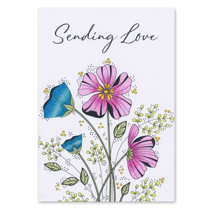 Floral Spray A6 Card Pack - 16 Card Blanks & Envelopes