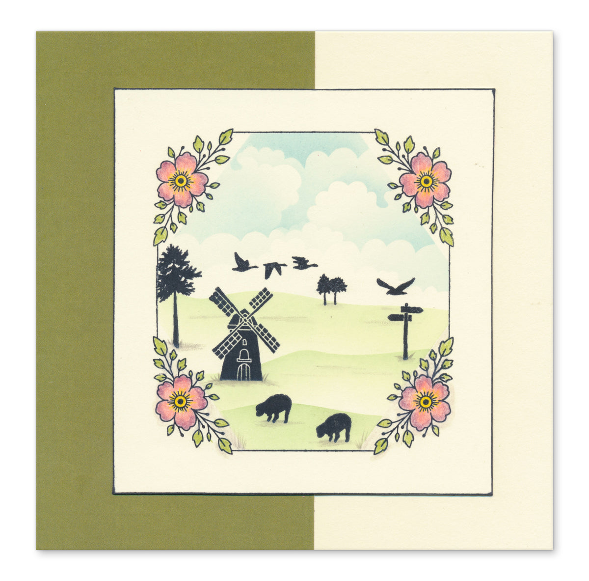 Spring Elements A5 Stamp Set With 6x  printed Composition Swatches