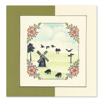 Spring Elements A5 Stamp Set With 6x  printed Composition Swatches